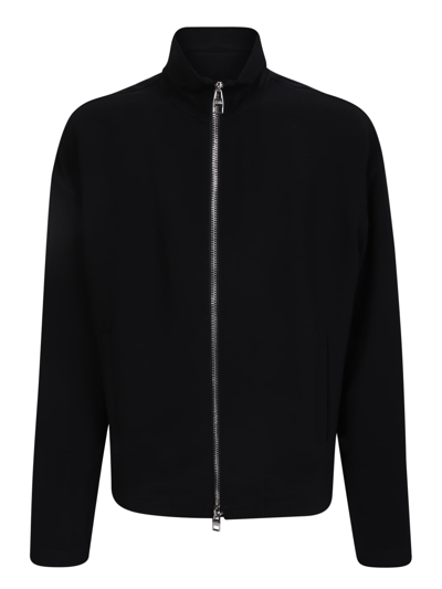 Alexander Mcqueen High-neck Zipped Jacket In Black