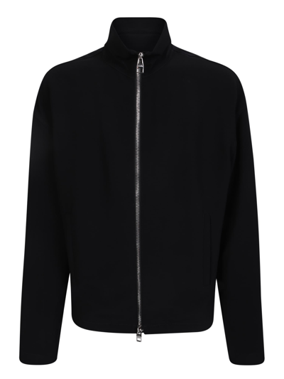 Alexander Mcqueen High Necked Ziped Jacket In Black