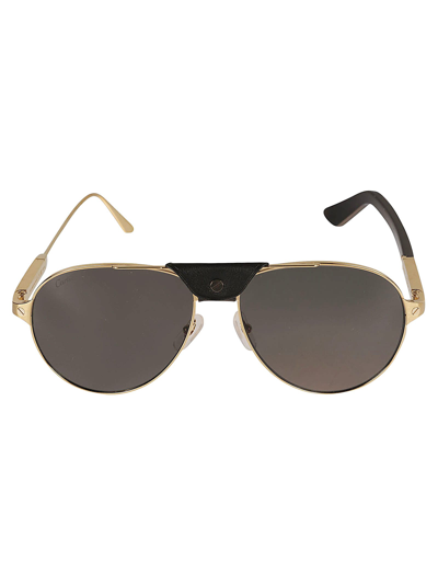 Cartier Aviator Logo Detail Sunglasses In Gold