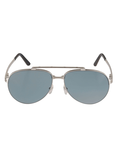 Cartier Full Rim Aviator Lens Sunglasses In Silver