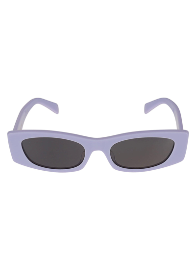 CELINE Oval-frame silver-tone and acetate sunglasses