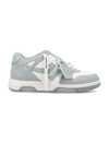 Off-white Low Top Sneakers With Perforated Toe And Rubber Sole In White