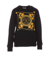 Versace Jeans Couture Logo Print Black Cotton Sweatshirt In Black