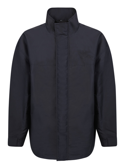 Burberry Ekd-embroidered High-neck Jacket In Black