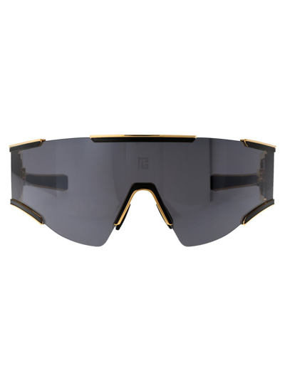 Balmain Fleche D-frame Acetate And Gold-tone Sunglasses In 138a Gld - Blk