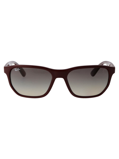 Ray Ban 0rb4404m Sunglasses In F68511 Dark Red