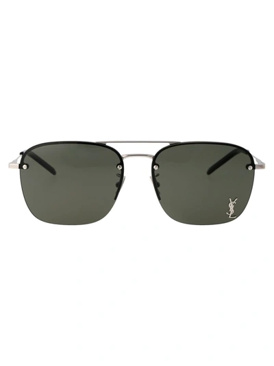 Saint Laurent Sl 309 M Sunglasses In 006 Silver Silver Grey