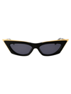 Valentino V-goldcut I Cat-eye Acetate & Titanium Sunglasses In 113a Black - Yellow Gold W/ Dark Grey - Ar