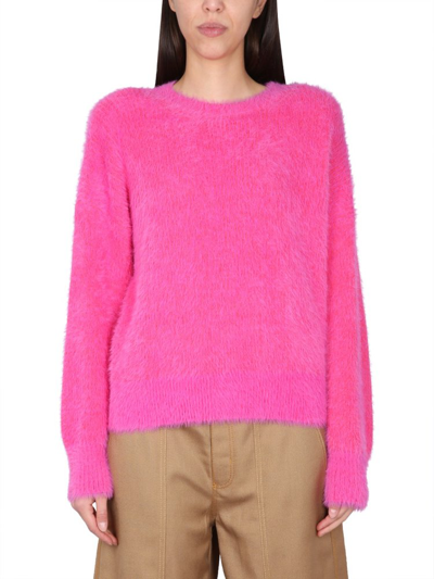 Stella Mccartney Long Sleeved Crewneck Knitted Jumper In Pink
