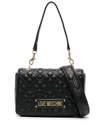 LOVE MOSCHINO LOGO-LETTERING QUILTED SHOULDER BAG