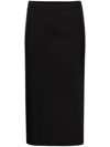 Tom Ford Black Zip Midi Skirt In Black