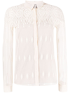 Fabiana Filippi Sheer-lace Button-up Shirt In Neutrals