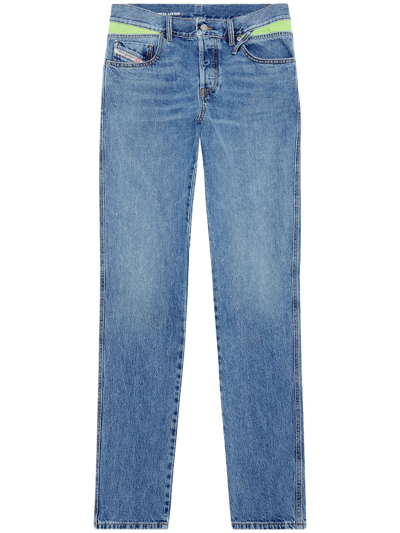 Diesel 1995 D-sark Mid-rise Straight Jeans In Blue