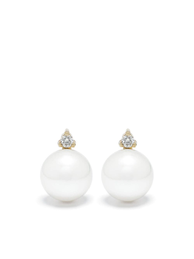 Mizuki 14kt Yellow Gold Sea Of Beauty Essentials Pearl And Diamond Earrings