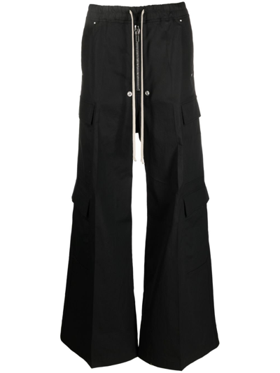 Rick Owens Drawstring Wide-leg Trousers In 09 Black