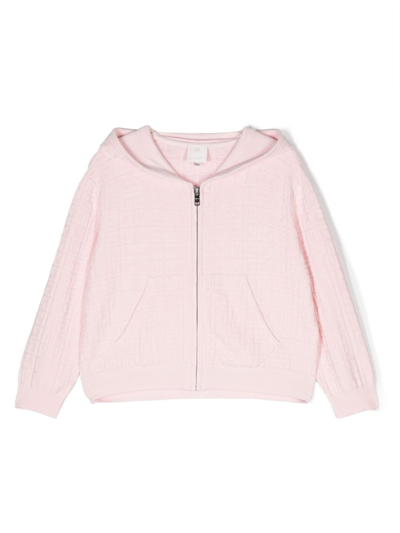 Givenchy Kids' 图案提花针织开衫 In Marshmallow