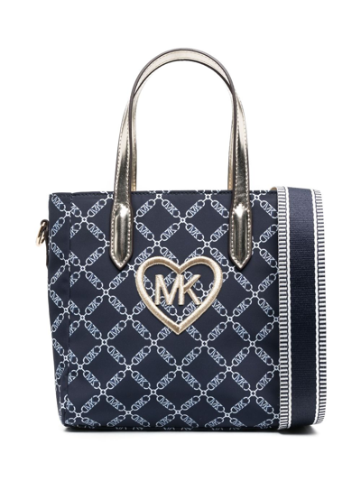 Michael Kors Kids' Monogram-print Tote Bag In Blue