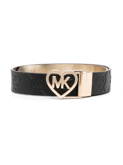 Michael Kors Kids' Logo-buckle Reversible Belt In Black