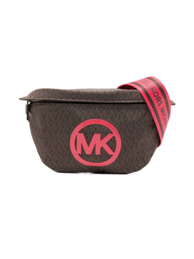 Michael Kors Kids' Monogram-print Belt Bag In Brown