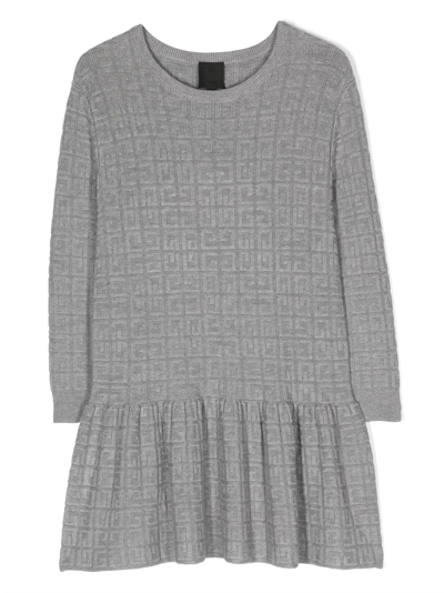 Givenchy Kids' 4g-motif Knitted Dress In Grey