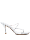 STUART WEITZMAN CRYSTAL-EMBELLISHED 100MM LEATHER SANDALS