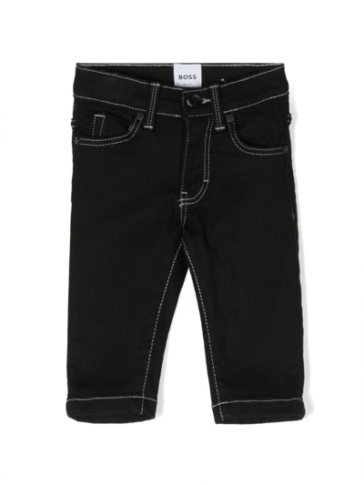 Bosswear Babies' Contrast-stitching Jeans In Black