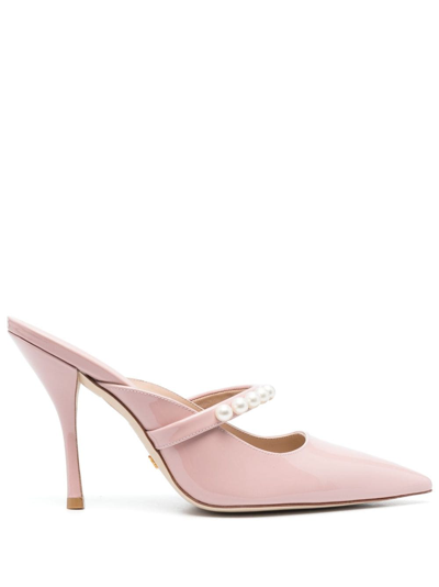 Stuart Weitzman Goldie Patent Pearly Mule Pumps In Ballet