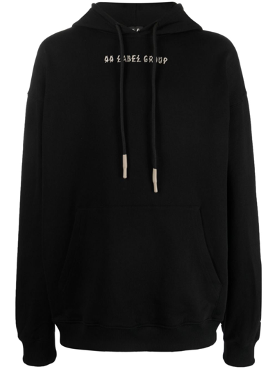 44 Label Group Graphic-print Cotton Hoodie In Black