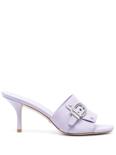 Stuart Weitzman Maverick 90mm Leather Mules In Purple