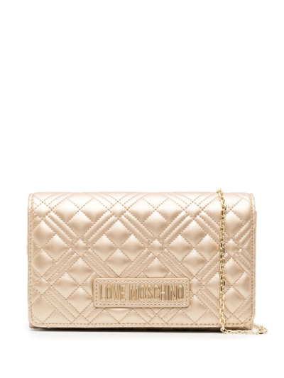 Love Moschino Quilted-finish Crossbody Bag In Gelb
