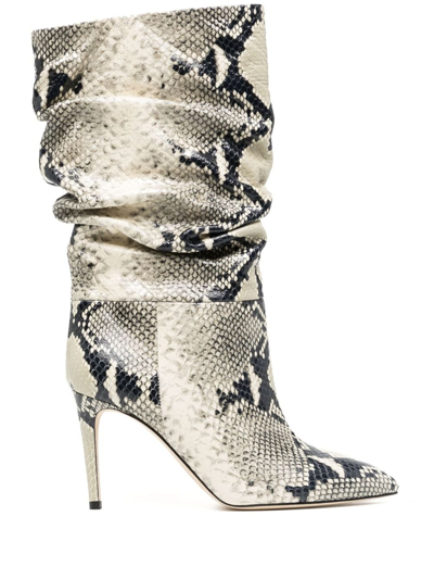 Paris Texas Python-embossed Slouchy Mid Boots In Mult/other