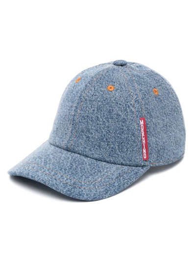 Moschino Jeans Logo-tag Denim Cap In Blue