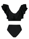 Maygel Coronel Mila Ruffle Two-piece Bikini Set In Black