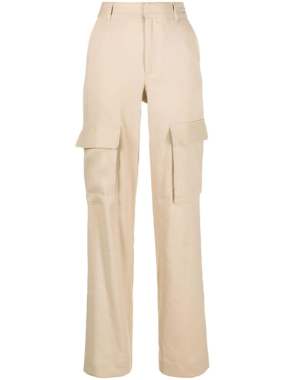 Frame Linen-blend Cargo Pants In Neutrals