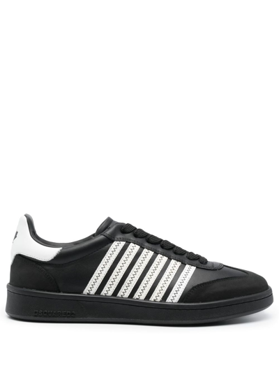 Dsquared2 Boxer Low-top Sneakers In Nero+bianco