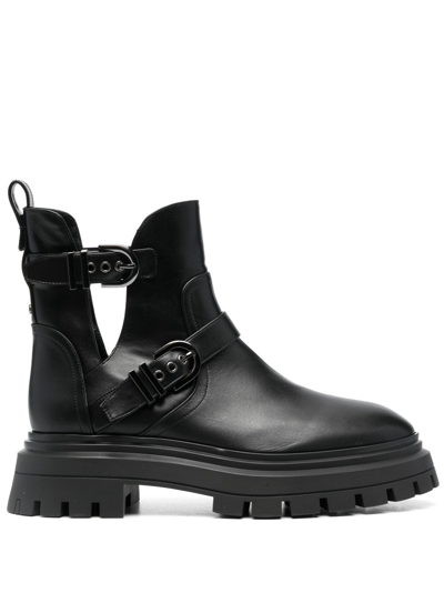 Stuart Weitzman The Maverick Bedford Moto Bootie In Black