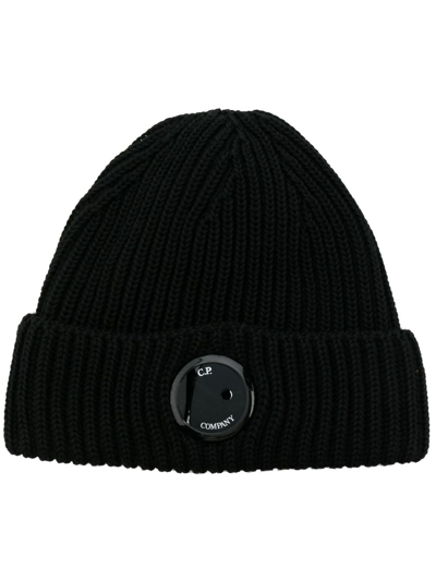 C.p. Company Ribbed-knit Wool Beanie In Black