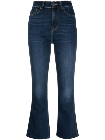 7 For All Mankind Illusion Force Slim Kick Jeans In Blu