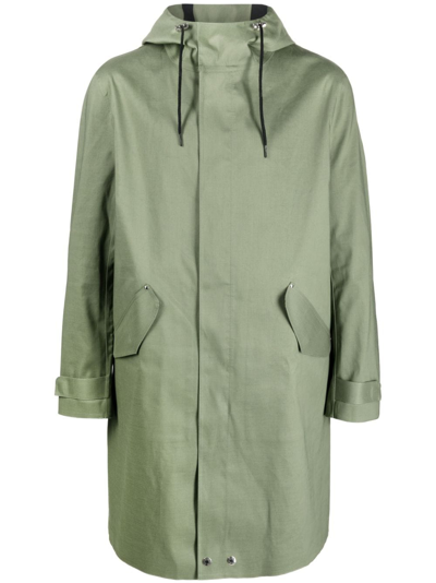 Mackintosh Granish Cotton Hooded Coat In Green