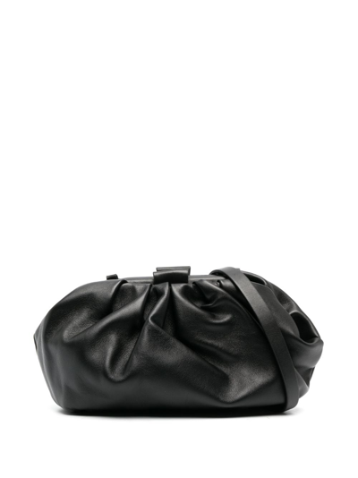Fabiana Filippi Clasp-fastening Leather Shoulder Bag In Black