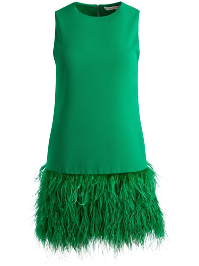 ALICE AND OLIVIA COLEY FEATHER-TRIM MINIDRESS