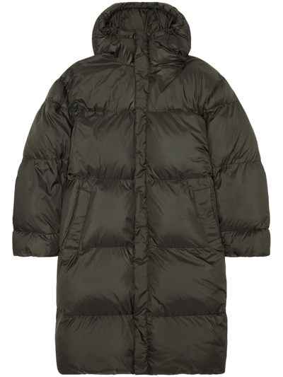 Diesel Oval-d Hooded Puffer Coat In Black