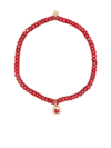 SYDNEY EVAN 14KT YELLOW GOLD AND RUBY FLUTED BEADED BRACELET