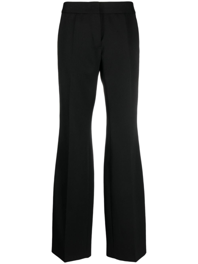 Jil Sander Wool-cotton Wide-leg Trousers In Black