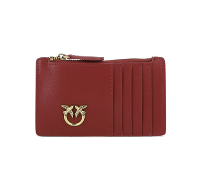 Pinko Logo Plaque Zipped Purse In Red