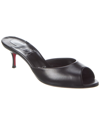 Christian Louboutin East Napa Kitten-heel Red Sole Mules In Black