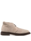 Brunello Cucinelli Suede Chukka Boots In Beige