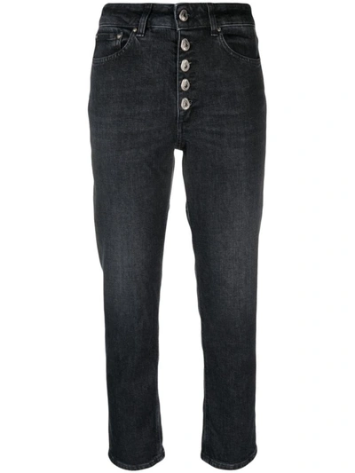 Dondup Koons Mid-rise Cropped Jeans In Black