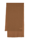 Fabiana Filippi Metallic-threading Frayed-hem Scarf In Camel