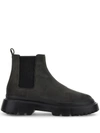 Hogan Man Ankle Boots Grey Size 8.5 Leather In Grey